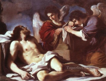  angel arte - Ángeles llorando por el Cristo Muerto Guercino barroco